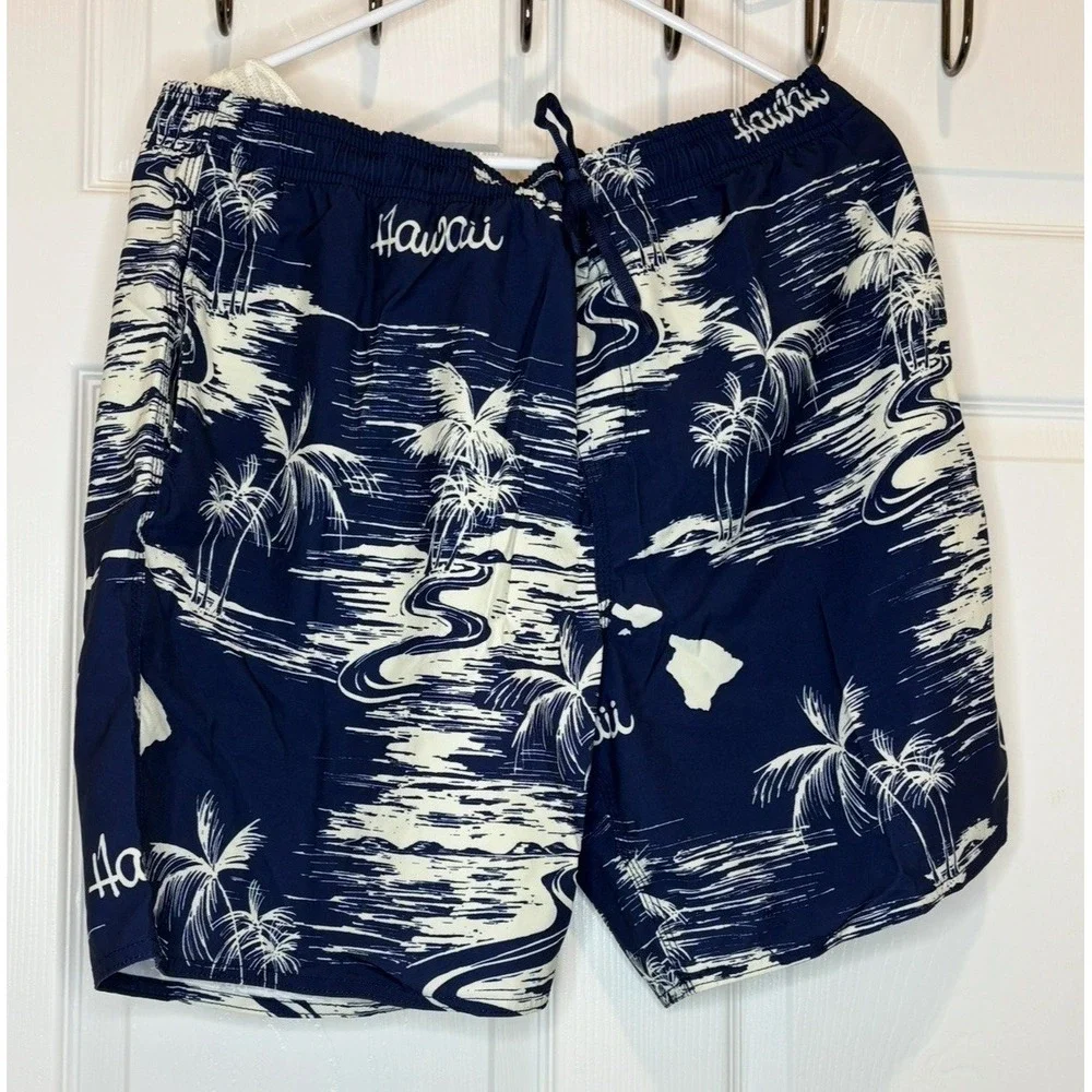 Mens FAVANT Hawaii Hawaiian Board Shorts Size XXL White blue